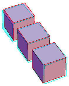 anaglyphic cubes